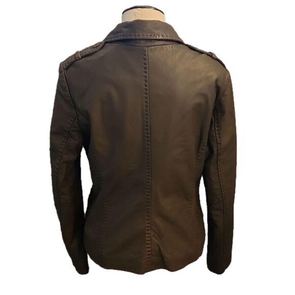 SOLD! Womens Vintage Kenneth Cole Reaction Army Green leather jacket size Medium - Picture 9 of 16